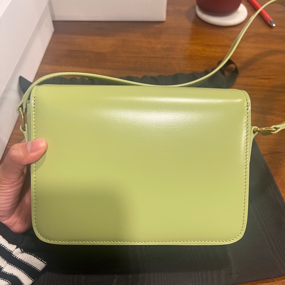 Celine Teen Triomphe Bag in Shiny Calfskin in Light Jade - Picture 7 of 11
